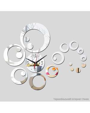 Дзеркальний, дизайнерський 3D настінний годинник