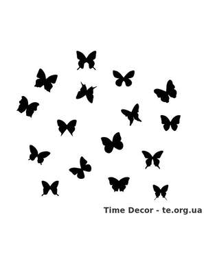 Наклейки метелики комплект 16шт. для повітряних кульок - Time Decor 782