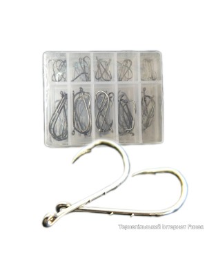 Риболовні гачки з зазубриною 50 шт. в коробці, зображення 1