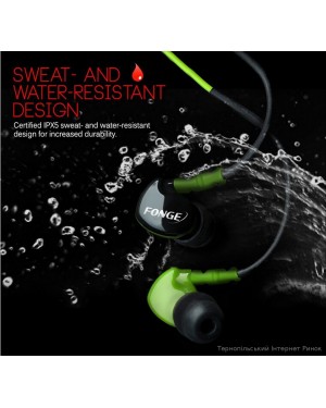 Спортивні, водонепроникні навушники QKZ F1 FONGE з мікрофоном, зображення 5