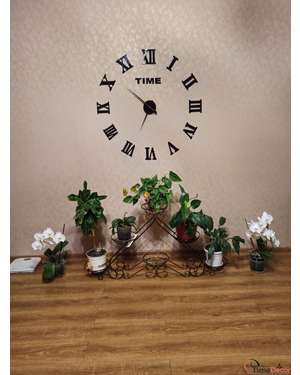 Великий настінний 3D годинник - античного стилю, римські цифри - TimeDecor