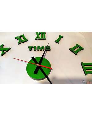 Великий настінний 3D годинник - античного стилю, римські цифри, зображення 3