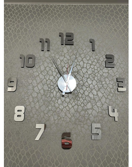 Великий, об'ємний - настінний 3D годинник. Дзеркальна поверхня, зображення 1