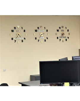 Великий, об'ємний - настінний 3D годинник. Дзеркальна поверхня, зображення 10