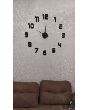 Великий, об'ємний - настінний 3D годинник. Дзеркальна поверхня, зображення 7