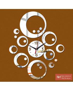 Дзеркальний, дизайнерський 3D настінний годинник, зображення 2