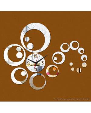 Дзеркальний, дизайнерський 3D настінний годинник, зображення 4