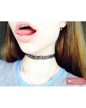 Чорний тату чокер - плетене намисто, кольє, зображення 5