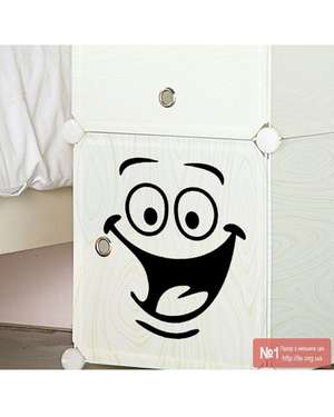 Декоративна вінілова наклейка смайл, зображення 1