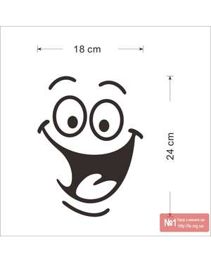 Декоративна вінілова наклейка смайл, зображення 3
