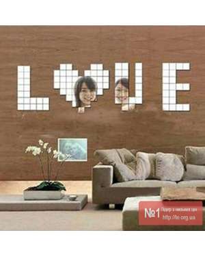 Дзеркальні самоклейкі квадратики 3D стікери 100шт. 2х2см., зображення 5