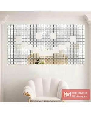 Дзеркальні самоклейкі квадратики 3D стікери 100шт. 2х2см., зображення 6