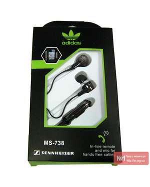 Навушники Adidas MS-738 з мікрофоном, зображення 1