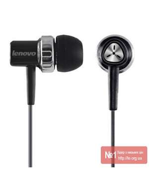 Вакуумні навушники Lenovo 206 Black з мікрофоном, зображення 1