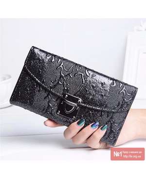 Жіночий гаманець клатч Aotian Black, зображення 1