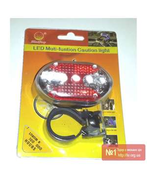 Задній ліхтар для велосипеда SF-005 / J-RT08, 5 світлодіодів, 7 режимів світіння, зображення 1