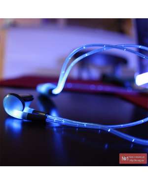 Сяючі навушники Lighted Earphone L-E1 з мікрофоном, зображення 1