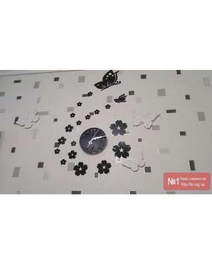 Декоративний настінний 3D годинник з метеликами і квітами, зображення 6