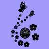 Декоративний настінний 3D годинник з метеликами і квітами - Картинка 2