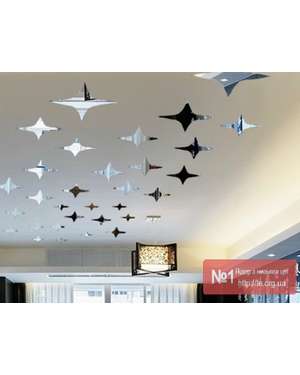 Дзеркальні зірочки на стелю, стіни, меблі, зображення 3