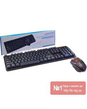 Комплект безпровідна ігрова клавіатура + мишка Gaming S-Shaped 2.4G HK6500