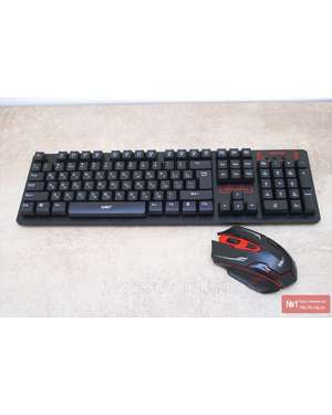 Комплект безпровідна ігрова клавіатура + мишка Gaming S-Shaped 2.4G HK6500, зображення 1