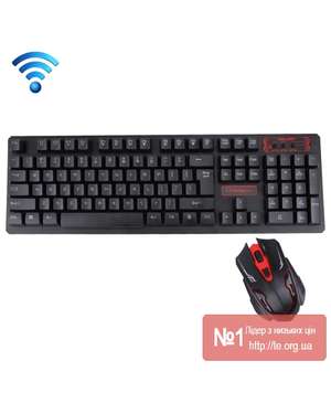 Комплект безпровідна ігрова клавіатура + мишка Gaming S-Shaped 2.4G HK6500, зображення 4