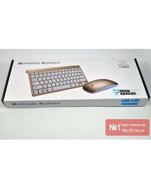 Комплект безпровідна клавіатура з мишкою 908 (в стилі Apple) Wireless 2.4GHz, зображення 6