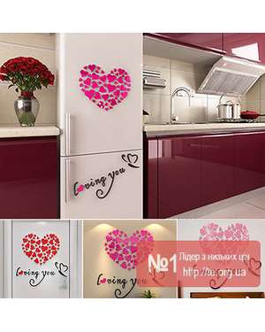Акрилова 3D наклейка - Сердце Loving You, зображення 2