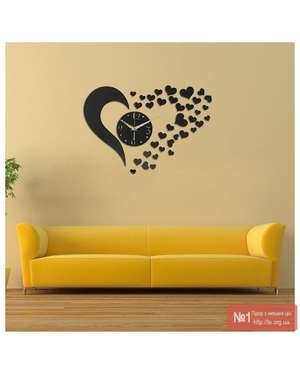 Декоративний настінний годинник - Серце 502, зображення 3