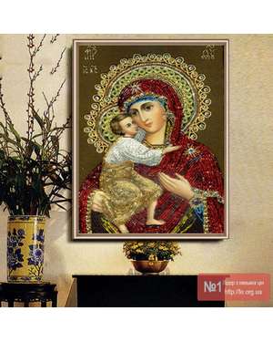 5D алмазна вишивка образ - ікона Матері Божої з Ісусом, зображення 1