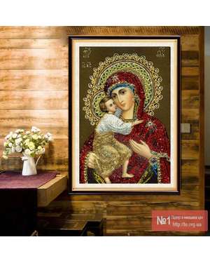 5D алмазна вишивка образ - ікона Матері Божої з Ісусом, зображення 3