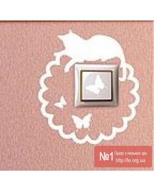 Котик і метелики на розетку, вимикач, зображення 1