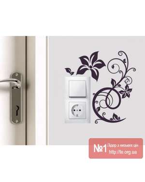 Наклейка квіти на розетку, вимикач, зображення 1