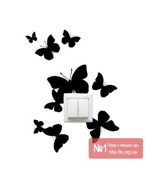 Наклейка метелики на розетку, вимикач, зображення 1