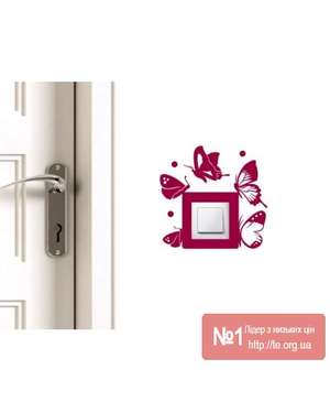 Наклейка Метелики та рамка на розетку, вимикач, зображення 1