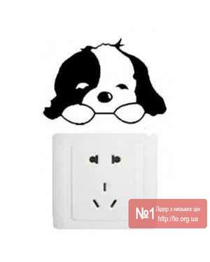 Наклейка щеня, цуценя, собачка на розетку, вимикач, зображення 1