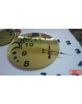 Дзеркальний настінний 3D годинник з метеликом 547, зображення 1