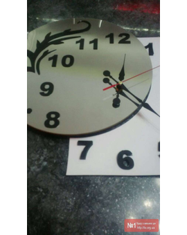 Дзеркальний настінний 3D годинник з метеликом 547, зображення 3