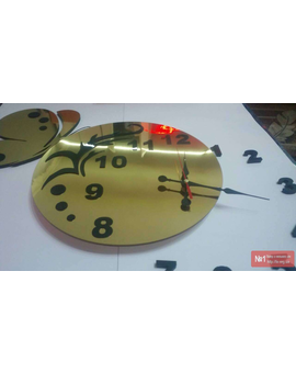 Дзеркальний настінний 3D годинник з метеликом 547, зображення 4