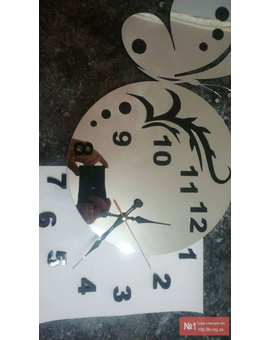 Дзеркальний настінний 3D годинник з метеликом 547, зображення 5