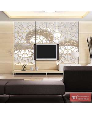 Дзеркальні елементи - орнамент для оздоблення, декору стін, меблів, стікла, зображення 5