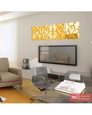 Дзеркальні елементи - орнамент для оздоблення, декору стін, меблів, стікла, зображення 8