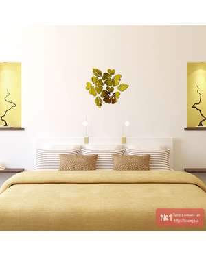 3D Дзеркальні квіти з листочками для декору інтер'єру, зображення 5