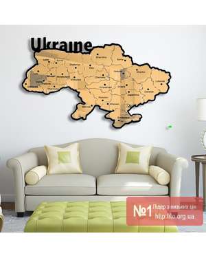3D сувенірна, подарункова карта України - Дзеркальна поверхня
