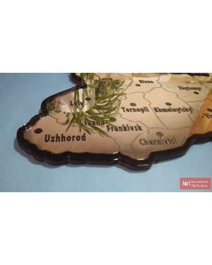 3D сувенірна, подарункова карта України - Дзеркальна поверхня, зображення 5