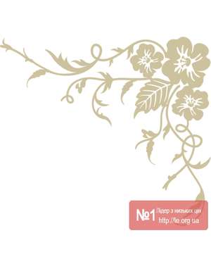 Наклейка - Кутовий квітковий узор для фасадів меблів, стін, дзеркал та ін, зображення 6