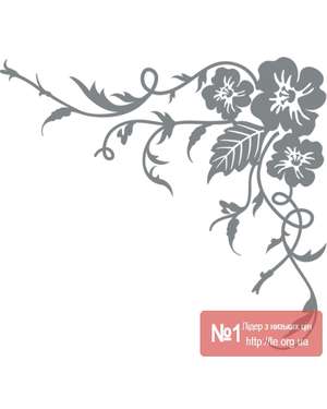 Наклейка - Кутовий квітковий узор для фасадів меблів, стін, дзеркал та ін, зображення 7