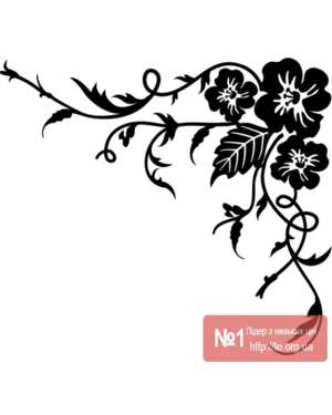Наклейка - Кутовий квітковий узор для фасадів меблів, стін, дзеркал та ін, зображення 8