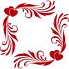 Наклейка - Кутовий узор з сердечком для фасадів меблів, стін, дзеркал та ін - Картинка 1